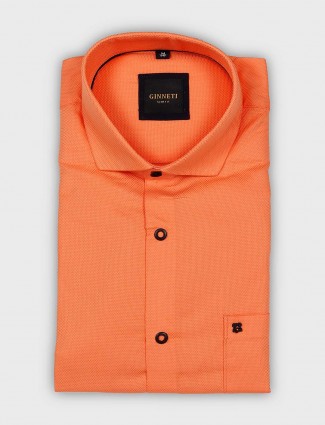 Ginneti presented solid orange hue shirt
