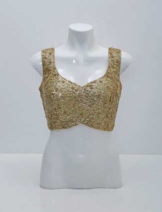 Gold silk sleeveless blouse