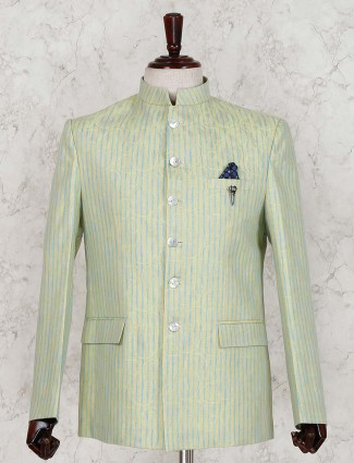 Green linen party wear jodhpuri suit