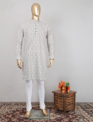 Grey festive wear kurta setf for mens