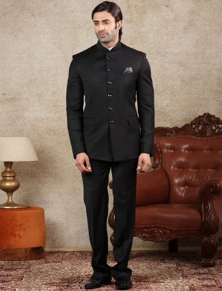 Grey terry rayon mens jodhpuri suit for parties