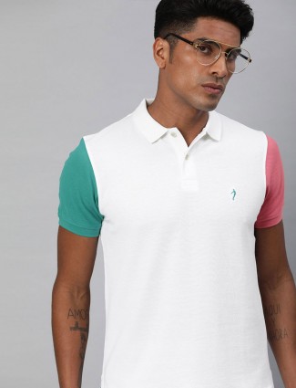 Indian Terrain casual wear white solid t-shirt