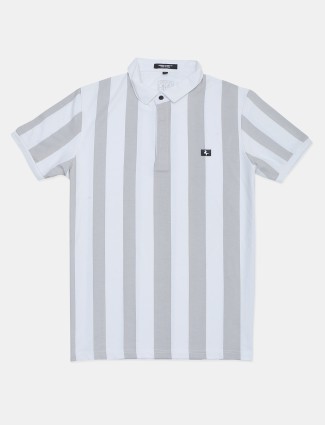 Instinto cotton white stripe t-shirt