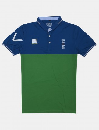 Instinto printed green casual polo t-shirt
