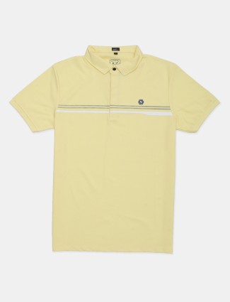 Instinto stripe style yellow half sleeves t-shirt