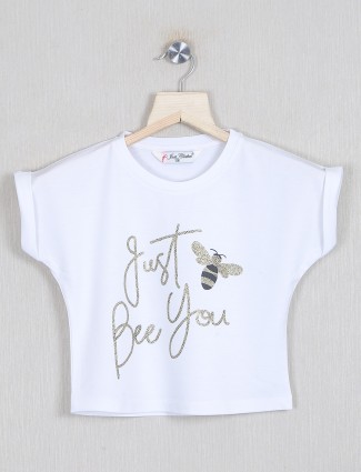 Just clothes amazing printed white cotton top