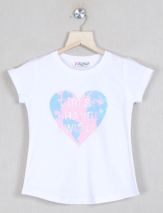Just clothes printed cotton top in white