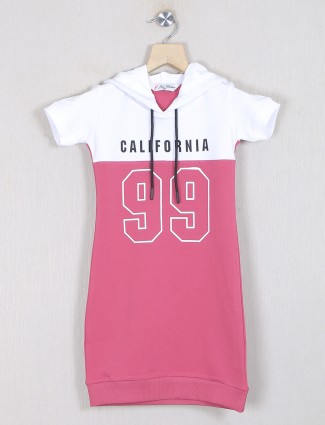 Just clothes printed strawberry pink casual wear t-shirt