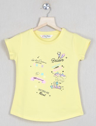 Just clothes yellow cotton printed top