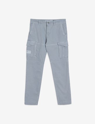 Killer light grey solid cargo jeans