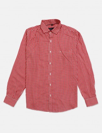 Killer red small checks cotton shirt