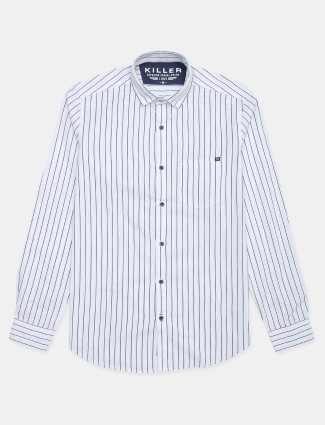 Killer stripe white style cotton casual wear shirt