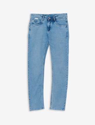 Kozzak ice blue washed jeans in super skinny fit