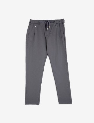 Kozzak solid grey cotton track pant