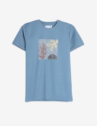KUCH KUCH blue printed cotton t-shirt
