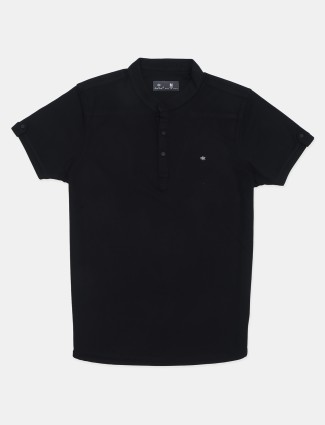 Kuch Kuch solid black half sleeves t-shirt