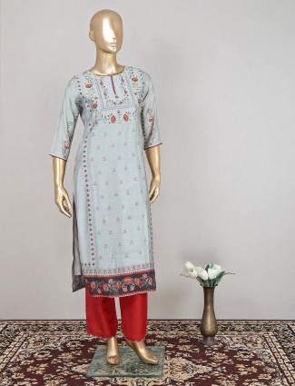 Latest grey punjabi style salwar kameez for women