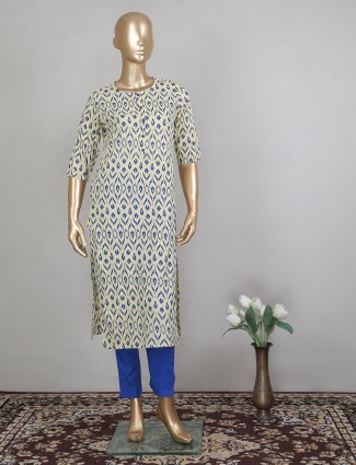 Latest lemon yellow cotton causal wear pant style salwar kameez
