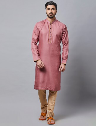 Latest onion pink festive wear kurta set for mens