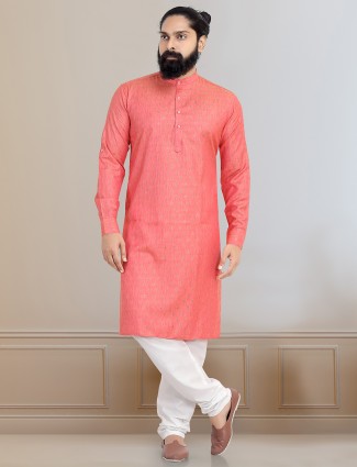 Latest peach festive wear kurta set for mens