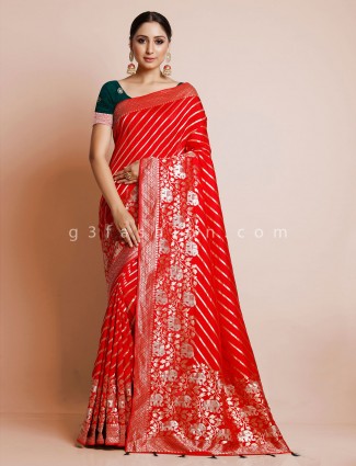 Latest red dola silk wedding wear saree