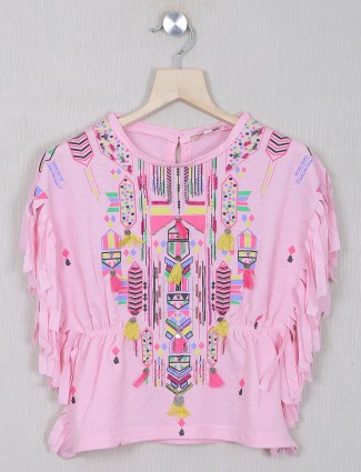 Leo n Babes pink printed top in cotton