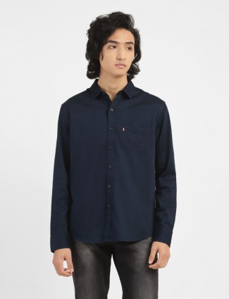 Levis plain navy cotton shirt