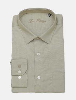 Louis Philippe solid green classic fit formal shirt