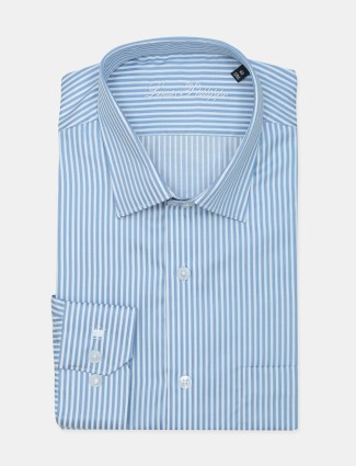 Louis Philippe stripe blue classic fit formal shirt