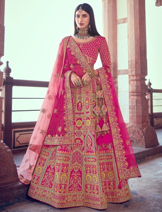 Magenta color superb silk wedding functions lehenga choli