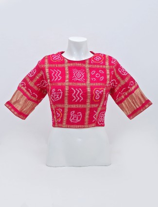 Magenta patola silk designer ready made blouse