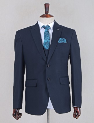 Magnificent blue terry rayon coat suit set for mens