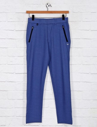 Maml solid blue color track pant