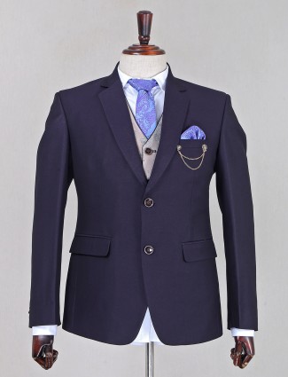 Navy terry rayon coat suit for mens