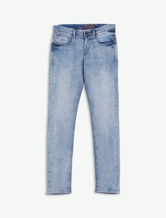 Nostrum sky blue slim fit washed jeans