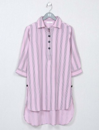 Onion pink stripe style top in cotton