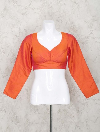 Orange color blouse in silk fabric