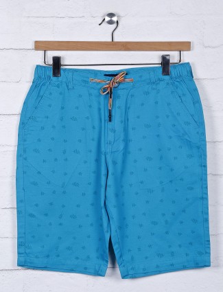 Origin aqua color printed casual shorts