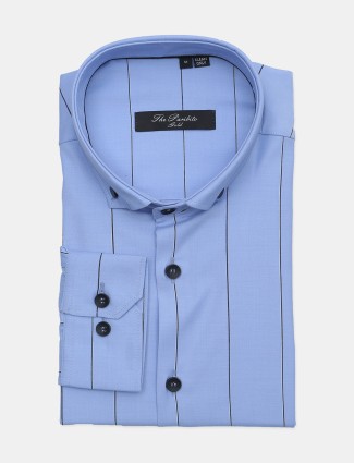 Paribito formal wear shirt in blue stripe style