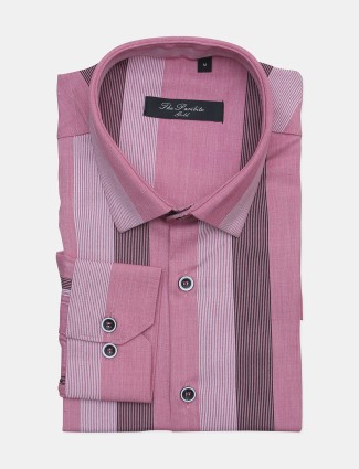 Paribito pink stripe casual cotton shirt