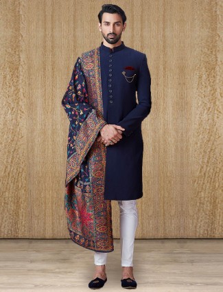 Party wear indo western for men in navy