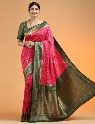 Patola silk saree for wedding functions in magenta