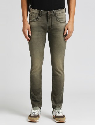 PEPE JEANS dark olive washed jeans