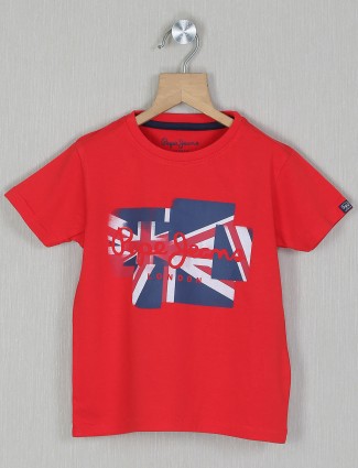 Pepe jeans printed style red t-shirt in cotton