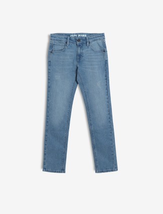 PEPE JEANS washed light blue jeans