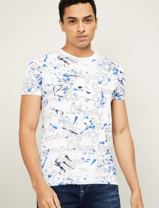 Pepe Jeans white color printed slim fit T-shirt