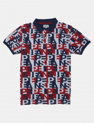 Pepe Jeans white shade printed slim fit t-shirt