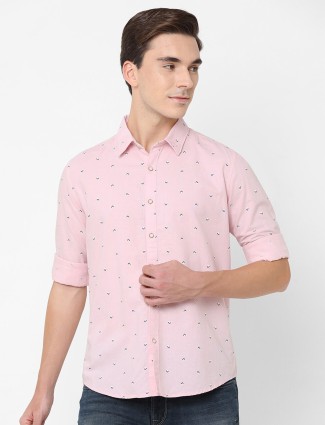 Pepe printed pink casual wear shirt for mens
