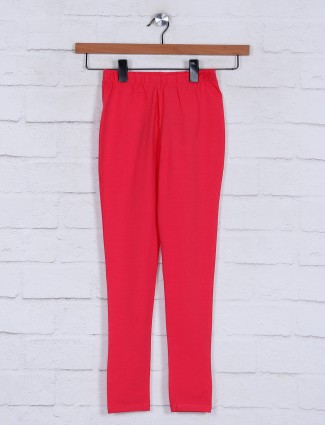 Pink cotton jeggings casual wear