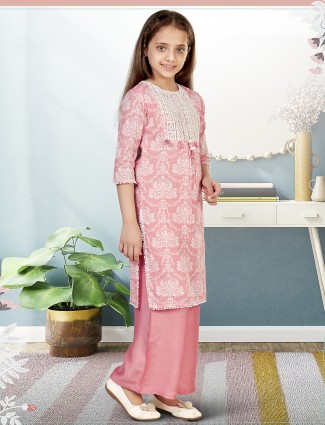 Pink cotton salwar kameez for girls